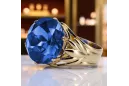 8K κίτρινο χρυσό Sapphire Ring Vintage Jewlery vrc029x-sp Art Deco